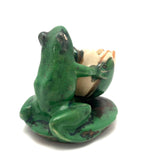 Wonderful 1920s Weller Pottery Frog on Lily Pad Planter - repaired, but great