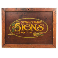 Schortmann SignHand-painted Sign-painters Antique Sign on Framed Wood Panel