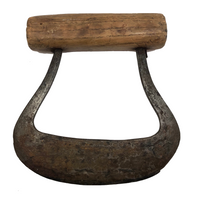 Old Kitchen Chopper with Wood Handle and Forged Steel Blade