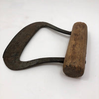 Old Kitchen Chopper with Wood Handle and Forged Steel Blade