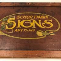 Schortmann SignHand-painted Sign-painters Antique Sign on Framed Wood Panel