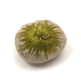 Lovely Tiny Antique Silk Covered Emory with Embroidered Green