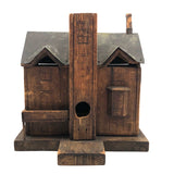 Wonderful Antique Folk Art Birdhouse with Copper Roof and Great Dry Wood Patina