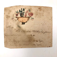 Small Fraktur Watercolor and Hand-colored Engravings c. 1840s