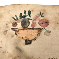 Small Fraktur Watercolor and Hand-colored Engravings c. 1840s