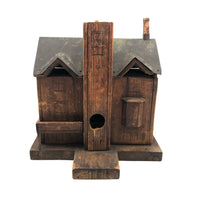 Wonderful Antique Folk Art Birdhouse with Copper Roof and Great Dry Wood Patina