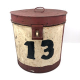Great Old "13" Painted Lidded Metal Bucket