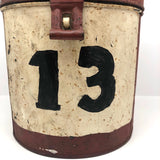 Great Old "13" Painted Lidded Metal Bucket