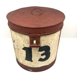 Great Old "13" Painted Lidded Metal Bucket
