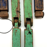 Wonderful Old Handmade Jig Figure with Original Blue and Green Paint