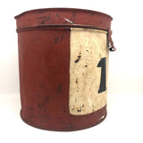 Great Old "13" Painted Lidded Metal Bucket