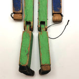 Wonderful Old Handmade Jig Figure with Original Blue and Green Paint