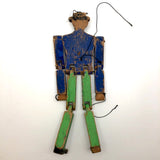 Wonderful Old Handmade Jig Figure with Original Blue and Green Paint