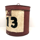 Great Old "13" Painted Lidded Metal Bucket