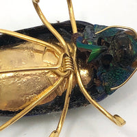 Real Scarab Beetle Vintage Pin
