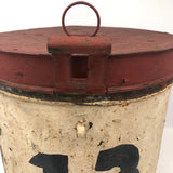 Great Old "13" Painted Lidded Metal Bucket
