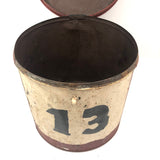 Great Old "13" Painted Lidded Metal Bucket