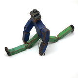 Wonderful Old Handmade Jig Figure with Original Blue and Green Paint