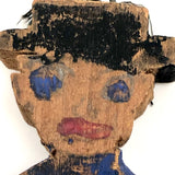 Wonderful Old Handmade Jig Figure with Original Blue and Green Paint