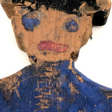 Wonderful Old Handmade Jig Figure with Original Blue and Green Paint