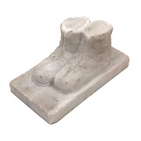 Naively Carved Marble Child's Boots