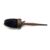 Pretty Antique Round Brush with Turned Handle and Natural Black Bristles