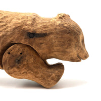 Very Old, Carved and Jointed Large Bear with Great Smile!