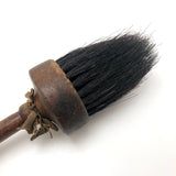 Pretty Antique Round Brush with Turned Handle and Natural Black Bristles