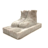 Naively Carved Marble Child's Boots