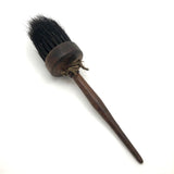 Pretty Antique Round Brush with Turned Handle and Natural Black Bristles