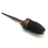 Pretty Antique Round Brush with Turned Handle and Natural Black Bristles