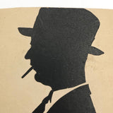 Man with Hat and Cigarette Antique Cut Paper Silhouette