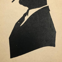 Man with Hat and Cigarette Antique Cut Paper Silhouette