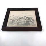 Girl Riding Giant Dog, Naive Victorian Pencil Drawing