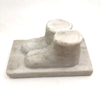 Naively Carved Marble Child's Boots