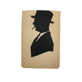 Man with Hat and Cigarette Antique Cut Paper Silhouette