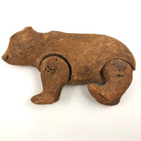 Very Old, Carved and Jointed Large Bear with Great Smile!