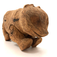 Very Old, Carved and Jointed Large Bear with Great Smile!