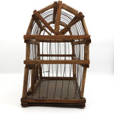Barn-Shaped Old Handmade Wood and Wire Birdcage