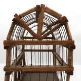 Barn-Shaped Old Handmade Wood and Wire Birdcage