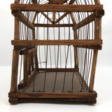 Barn-Shaped Old Handmade Wood and Wire Birdcage