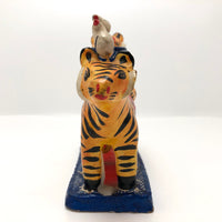 Mexican Folk Art Double Tigers with Birds Candelabra