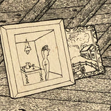 Insanely Detailed Large Ink Drawing of Attic Storage by Frederick Porter, 1982