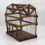 Barn-Shaped Old Handmade Wood and Wire Birdcage