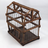 Barn-Shaped Old Handmade Wood and Wire Birdcage