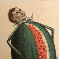 Parker and Wood Seeds and Tools Victorian Watermelon Man Trade Card