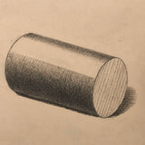 H.A Brown c. 1940s Geometric Solids Study Drawing