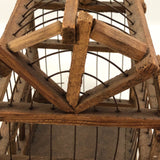 Barn-Shaped Old Handmade Wood and Wire Birdcage