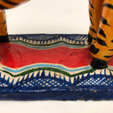 Mexican Folk Art Double Tigers with Birds Candelabra