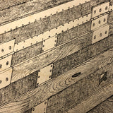 Insanely Detailed Large Ink Drawing of Attic Storage by Frederick Porter, 1982